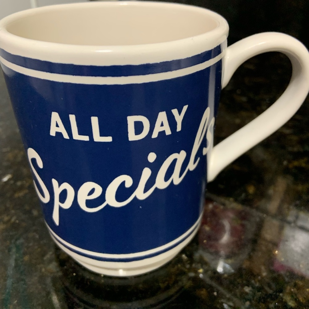 LAST CHANCE!  Kate Spade Lenox Order’s Up All Day Specials Mug. Like new.